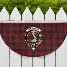 ScotsTee Shop Scottish MacQuarrie 4 Crest Tartan Non-Pleated Fan Flag Bunting Banner
