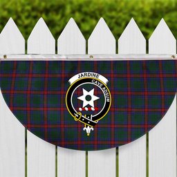 ScotsTee Shop Scottish Jardine Dress Crest Tartan Non-Pleated Fan Flag Bunting Banner