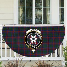 ScotsTee Shop Scottish Jardine Dress Crest Tartan Non-Pleated Fan Flag Bunting Banner