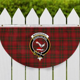 ScotsTee Shop Scottish MacDougall 1980 Crest Tartan Non-Pleated Fan Flag Bunting Banner