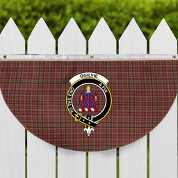 ScotsTee Shop Scottish Ogilvie 2 Crest Tartan Non-Pleated Fan Flag Bunting Banner