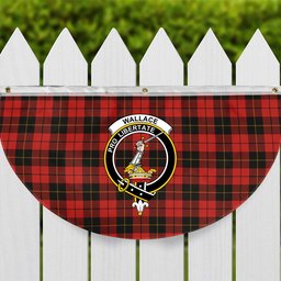 ScotsTee Shop Scottish Wallace Weathered Crest Tartan Non-Pleated Fan Flag Bunting Banner