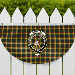 ScotsTee Shop Scottish McMillan Old Modern Crest Tartan Non-Pleated Fan Flag Bunting Banner
