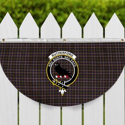 ScotsTee Shop Scottish Rutherford Simon Travis Alan Hunting Crest Tartan Non-Pleated Fan Flag Bunting Banner