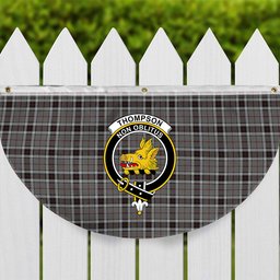 ScotsTee Shop Scottish Thompson Grey Dress Crest Tartan Non-Pleated Fan Flag Bunting Banner