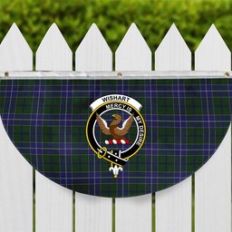 ScotsTee Shop Scottish Wishart Hunting Crest Tartan Non-Pleated Fan Flag Bunting Banner