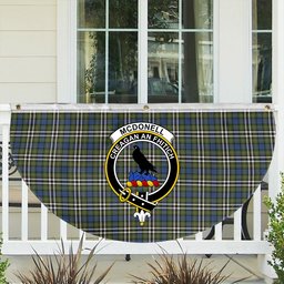 ScotsTee Shop Scottish McDonell of Glengarry Dress Ancient Crest Tartan Non-Pleated Fan Flag Bunting Banner