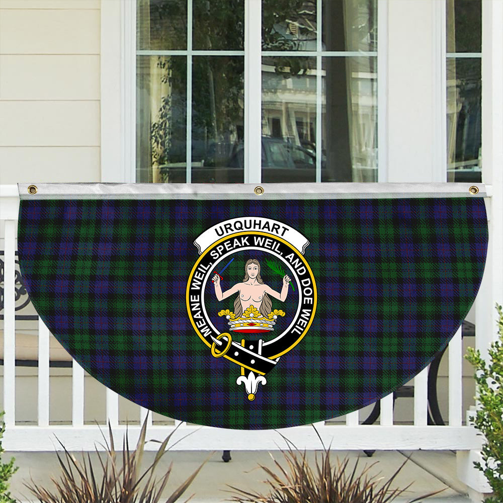 ScotsTee Shop Scottish Urquhart Logan Crest Tartan Non-Pleated Fan Flag Bunting Banner