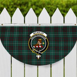 ScotsTee Shop Scottish McAulay of Lewis Modern Crest Tartan Non-Pleated Fan Flag Bunting Banner