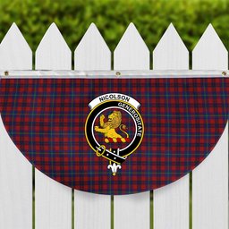 ScotsTee Shop Scottish Nicolson of Tiree & Coll Crest Tartan Non-Pleated Fan Flag Bunting Banner