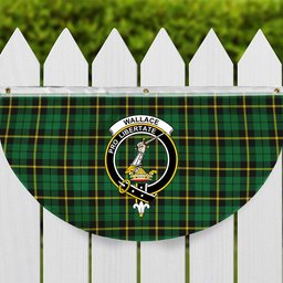 ScotsTee Shop Scottish Wallace Hunting Green Crest Tartan Non-Pleated Fan Flag Bunting Banner