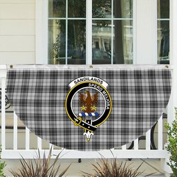 ScotsTee Shop Scottish Sandilands Grey Crest Tartan Non-Pleated Fan Flag Bunting Banner