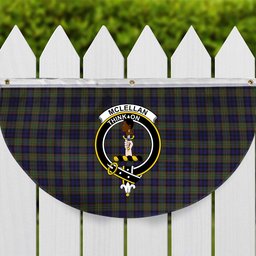 ScotsTee Shop Scottish McLellan Modern Crest Tartan Non-Pleated Fan Flag Bunting Banner
