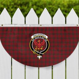 ScotsTee Shop Scottish MacDonell of Keppoch Crest Tartan Non-Pleated Fan Flag Bunting Banner