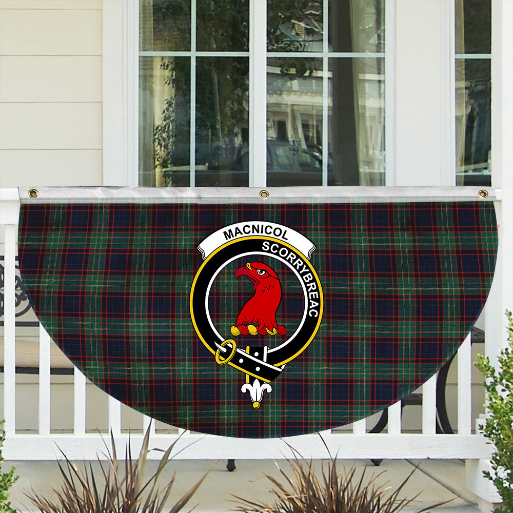 ScotsTee Shop Scottish MacNicol Hunting Modern Crest Tartan Non-Pleated Fan Flag Bunting Banner