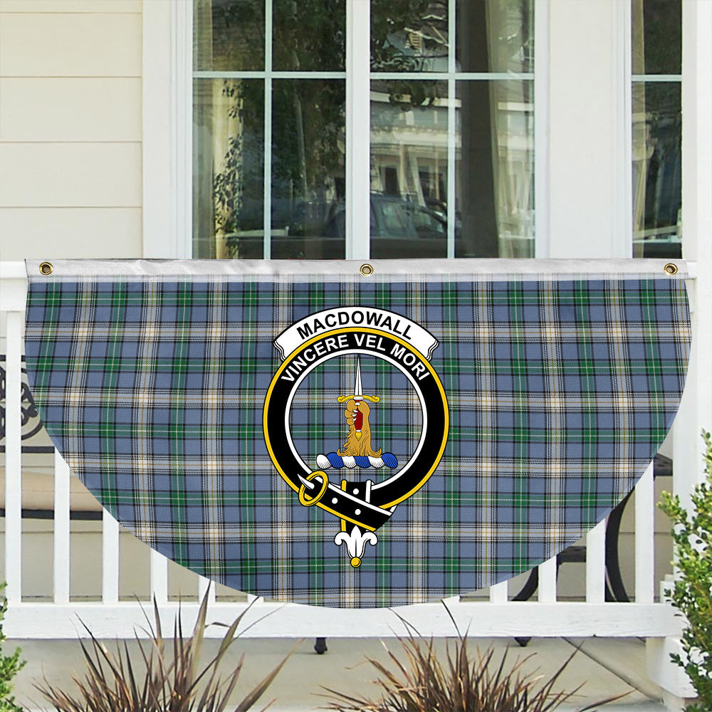 ScotsTee Shop Scottish MacDowall Ancient Crest Tartan Non-Pleated Fan Flag Bunting Banner