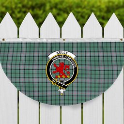 ScotsTee Shop Scottish Kelly of Sleat Hunting Ancient Crest Tartan Non-Pleated Fan Flag Bunting Banner