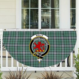 ScotsTee Shop Scottish Kelly of Sleat Hunting Ancient Crest Tartan Non-Pleated Fan Flag Bunting Banner