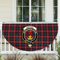 ScotsTee Shop Scottish Rattray of Lude Modern Crest Tartan Non-Pleated Fan Flag Bunting Banner