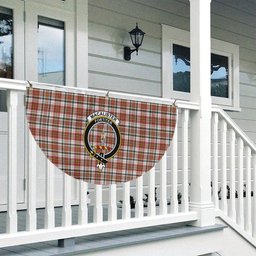 ScotsTee Shop Scottish MacAlister Dress Modern Crest Tartan Non-Pleated Fan Flag Bunting Banner