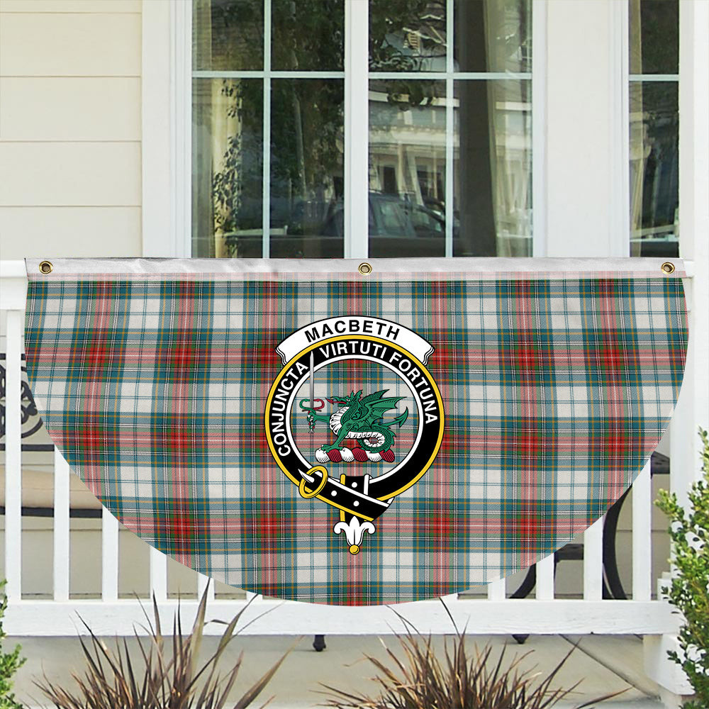 ScotsTee Shop Scottish MacBeth Dress Ancient Crest Tartan Non-Pleated Fan Flag Bunting Banner