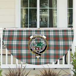 ScotsTee Shop Scottish MacBeth Dress Ancient Crest Tartan Non-Pleated Fan Flag Bunting Banner