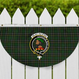 ScotsTee Shop Scottish MacAlpine Modern Crest Tartan Non-Pleated Fan Flag Bunting Banner