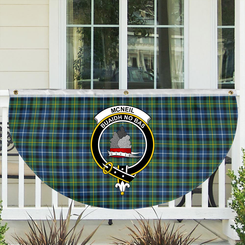 ScotsTee Shop Scottish McNeil of Barra Ancient Crest Tartan Non-Pleated Fan Flag Bunting Banner