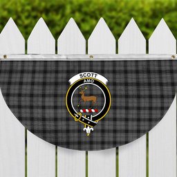ScotsTee Shop Scottish Scott Black and White Crest Tartan Non-Pleated Fan Flag Bunting Banner