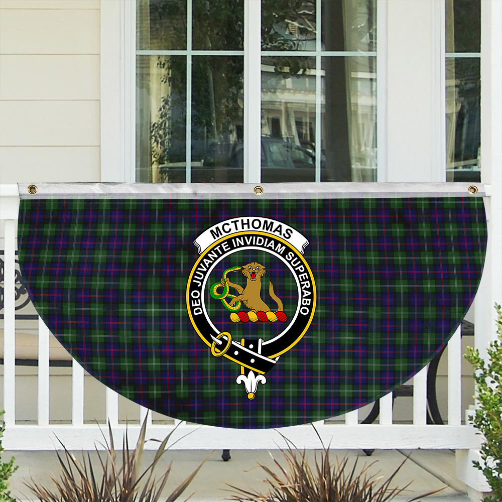 ScotsTee Shop Scottish McThomas Modern Crest Tartan Non-Pleated Fan Flag Bunting Banner