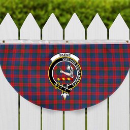 ScotsTee Shop Scottish Skene of Cromar Modern Crest Tartan Non-Pleated Fan Flag Bunting Banner
