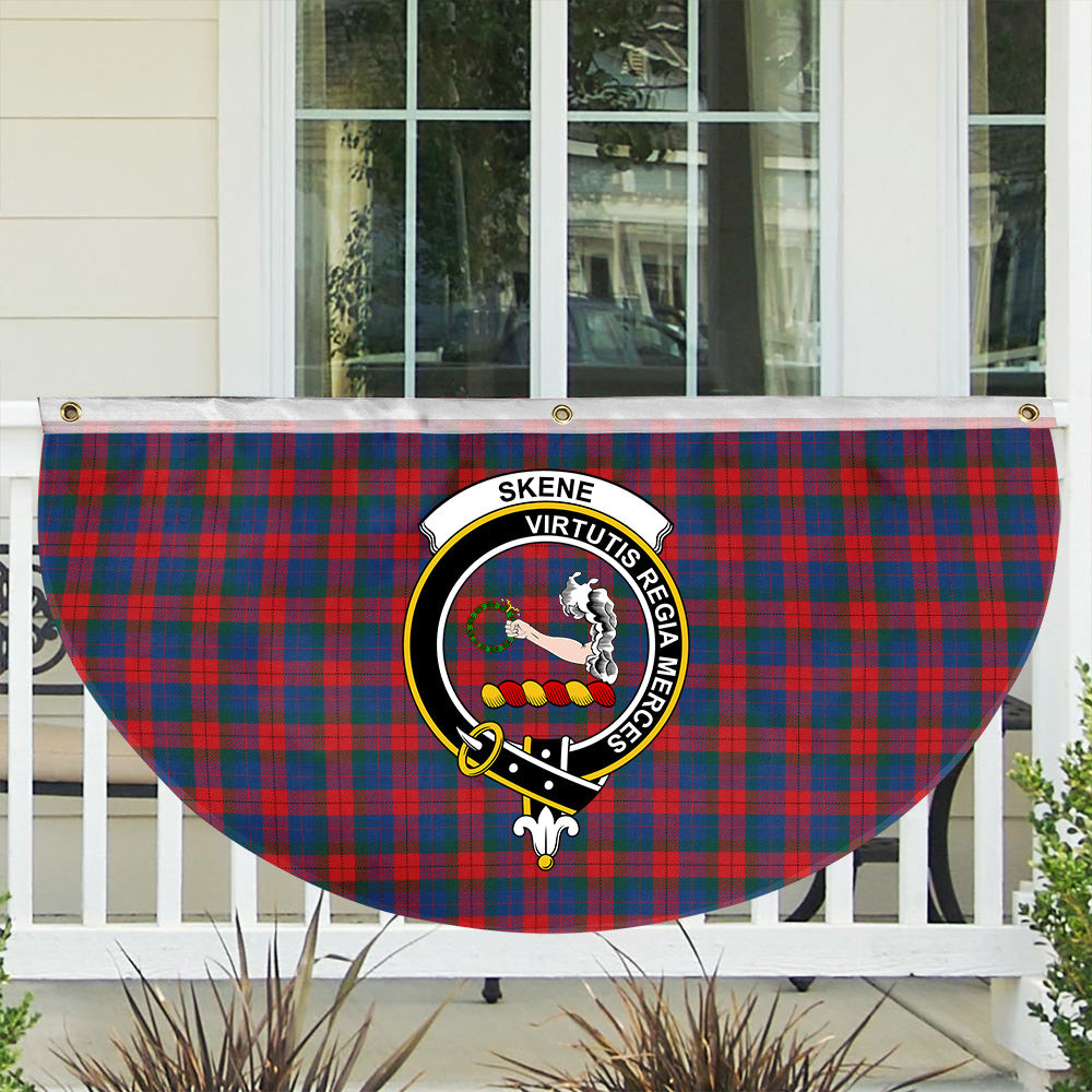 ScotsTee Shop Scottish Skene of Cromar Modern Crest Tartan Non-Pleated Fan Flag Bunting Banner