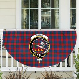 ScotsTee Shop Scottish Skene of Cromar Modern Crest Tartan Non-Pleated Fan Flag Bunting Banner
