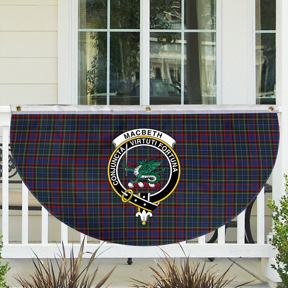 ScotsTee Shop Scottish MacBeth or MacLulich Crest Tartan Non-Pleated Fan Flag Bunting Banner