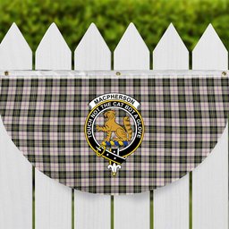 ScotsTee Shop Scottish MacPherson Dress Ancient Crest Tartan Non-Pleated Fan Flag Bunting Banner