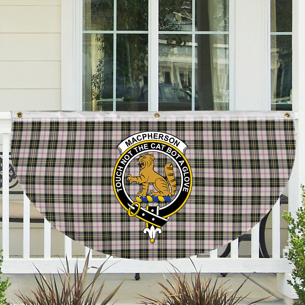 ScotsTee Shop Scottish MacPherson Dress Ancient Crest Tartan Non-Pleated Fan Flag Bunting Banner