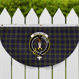 ScotsTee Shop Scottish MacLellan Modern Crest Tartan Non-Pleated Fan Flag Bunting Banner