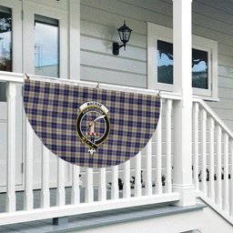 ScotsTee Shop Scottish MacRae of Conchra Crest Tartan Non-Pleated Fan Flag Bunting Banner