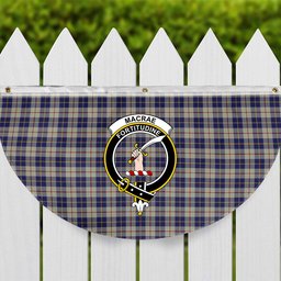 ScotsTee Shop Scottish MacRae of Conchra Crest Tartan Non-Pleated Fan Flag Bunting Banner