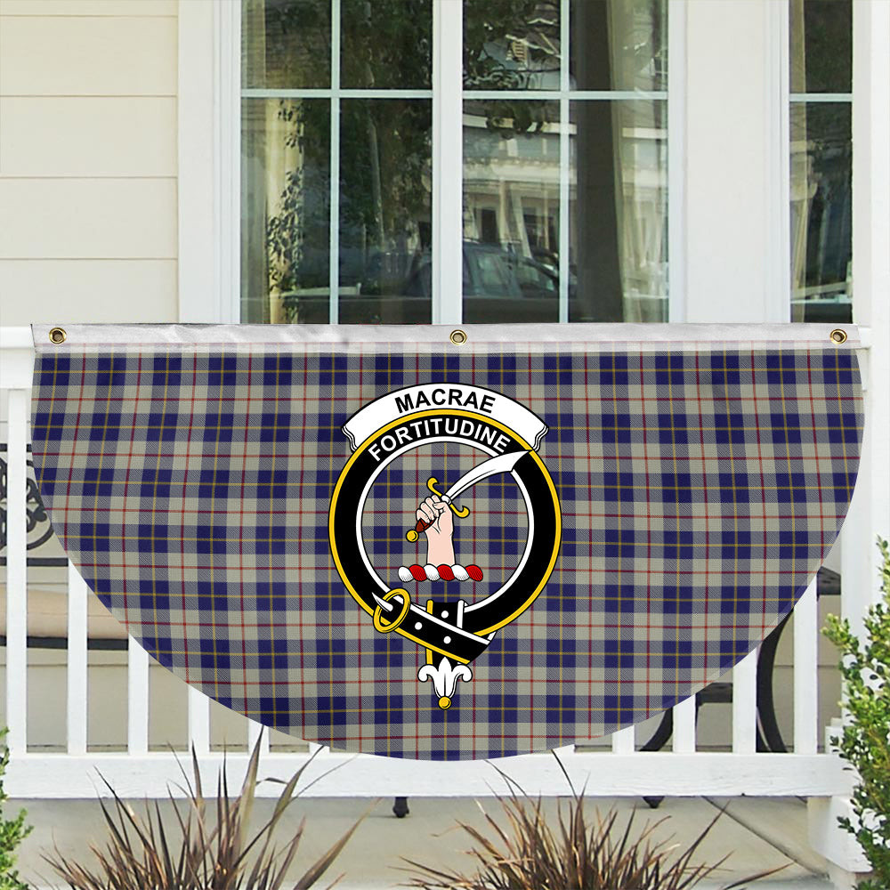 ScotsTee Shop Scottish MacRae of Conchra Crest Tartan Non-Pleated Fan Flag Bunting Banner