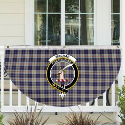 ScotsTee Shop Scottish MacRae of Conchra Crest Tartan Non-Pleated Fan Flag Bunting Banner
