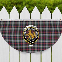 ScotsTee Shop Scottish MacPherson Dress 1 Crest Tartan Non-Pleated Fan Flag Bunting Banner