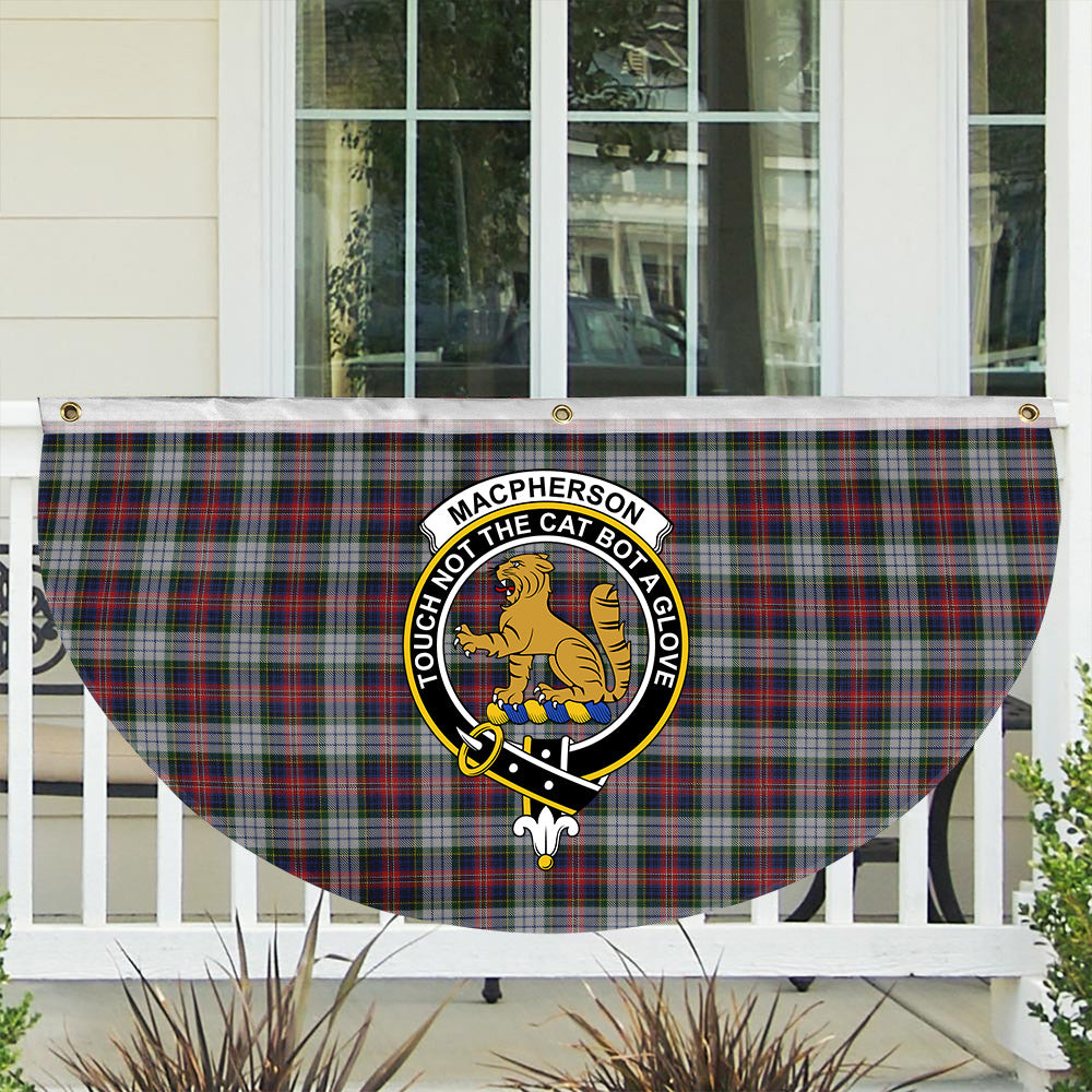 ScotsTee Shop Scottish MacPherson Dress 1 Crest Tartan Non-Pleated Fan Flag Bunting Banner