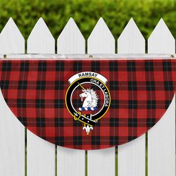 ScotsTee Shop Scottish Ramsay of Dalhousie (Ramsay Red) Ancient Crest Tartan Non-Pleated Fan Flag Bunting Banner