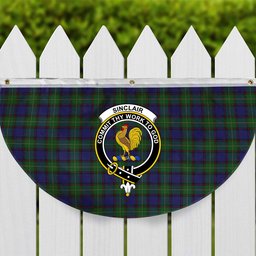 ScotsTee Shop Scottish Sinclair Brown Crest Tartan Non-Pleated Fan Flag Bunting Banner