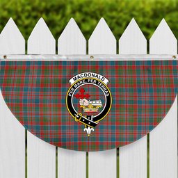 ScotsTee Shop Scottish MacDonald of Boisdale Ancient Crest Tartan Non-Pleated Fan Flag Bunting Banner