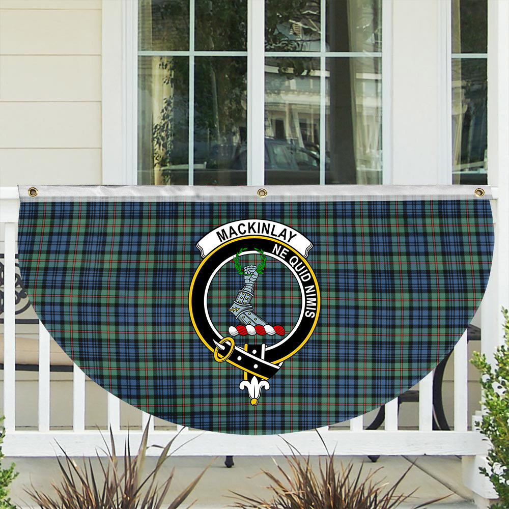 ScotsTee Shop Scottish MacKinlay Ancient Crest Tartan Non-Pleated Fan Flag Bunting Banner