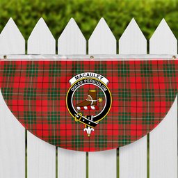 ScotsTee Shop Scottish MacAuley Modern Crest Tartan Non-Pleated Fan Flag Bunting Banner