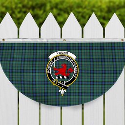 ScotsTee Shop Scottish Young Melvina Modern Crest Tartan Non-Pleated Fan Flag Bunting Banner
