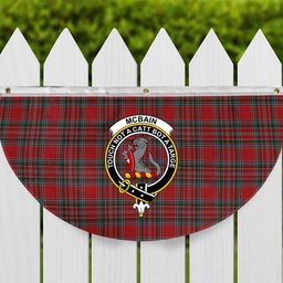 ScotsTee Shop Scottish McBain Crest Tartan Non-Pleated Fan Flag Bunting Banner
